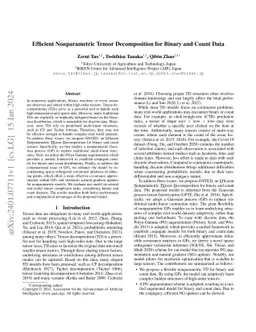 Efficient Nonparametric Tensor Decomposition for Binary and Count Data