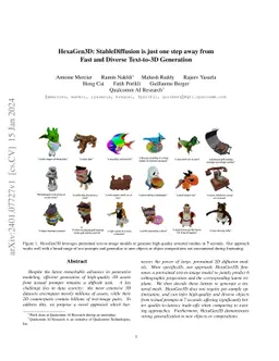 HexaGen3D: StableDiffusion is just one step away from Fast and Diverse
  Text-to-3D Generation