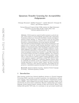 Quantum Transfer Learning for Acceptability Judgements
