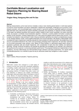 Certifiable Mutual Localization and Trajectory Planning for
  Bearing-Based Robot Swarm