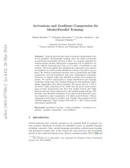 Activations and Gradients Compression for Model-Parallel Training