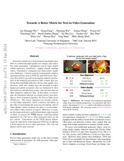 Towards A Better Metric for Text-to-Video Generation