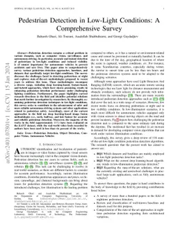 Pedestrian Detection in Low-Light Conditions: A Comprehensive Survey