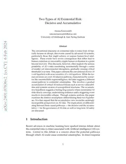 Two Types of AI Existential Risk: Decisive and Accumulative