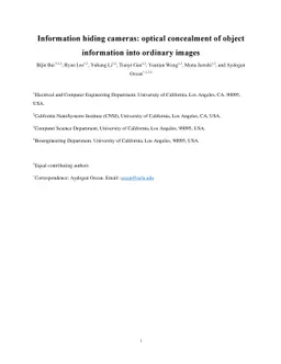 Information hiding cameras: optical concealment of object information
  into ordinary images