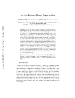 Vertical Federated Image Segmentation