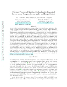 Machine Perceptual Quality: Evaluating the Impact of Severe Lossy
  Compression on Audio and Image Models