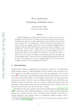 AI-as-exploration: Navigating intelligence space