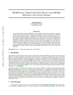 MCMChaos: Improvising Rap Music with MCMC Methods and Chaos Theory