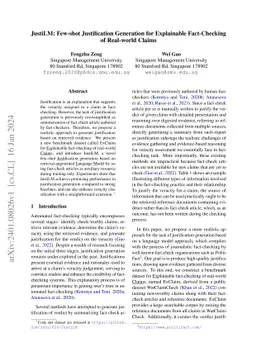JustiLM: Few-shot Justification Generation for Explainable Fact-Checking
  of Real-world Claims