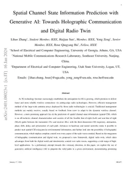 Spatial Channel State Information Prediction with Generative AI: Towards
  Holographic Communication and Digital Radio Twin