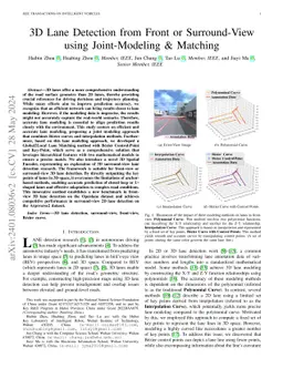 3D Lane Detection from Front or Surround-View using Joint-Modeling &
  Matching