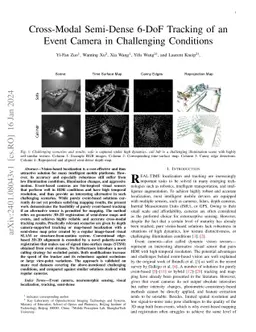 Cross-Modal Semi-Dense 6-DoF Tracking of an Event Camera in Challenging
  Conditions