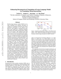 Enhancing Document-level Translation of Large Language Model via
  Translation Mixed-instructions