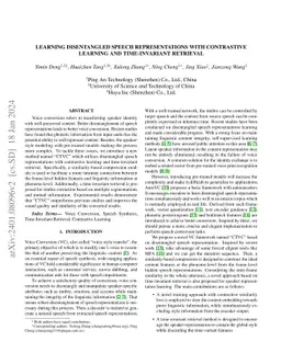 Learning Disentangled Speech Representations with Contrastive Learning
  and Time-Invariant Retrieval