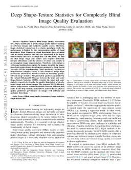 Deep Shape-Texture Statistics for Completely Blind Image Quality
  Evaluation