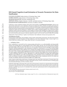 EEG-based Cognitive Load Estimation of Acoustic Parameters for Data
  Sonification