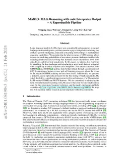 MARIO: MAth Reasoning with code Interpreter Output -- A Reproducible
  Pipeline