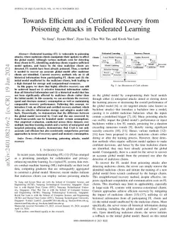 Towards Efficient and Certified Recovery from Poisoning Attacks in
  Federated Learning