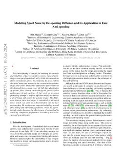 Modeling Spoof Noise by De-spoofing Diffusion and its Application in
  Face Anti-spoofing