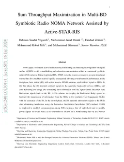 Sum Throughput Maximization in Multi-BD Symbiotic Radio NOMA Network
  Assisted by Active-STAR-RIS