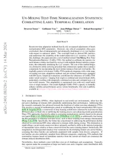 Un-Mixing Test-Time Normalization Statistics: Combatting Label Temporal
  Correlation