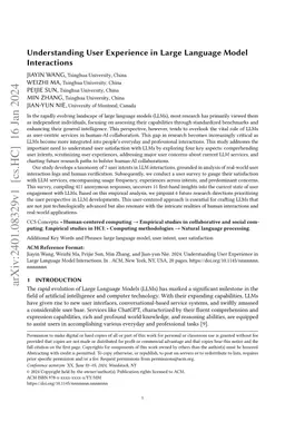 Understanding User Experience in Large Language Model Interactions