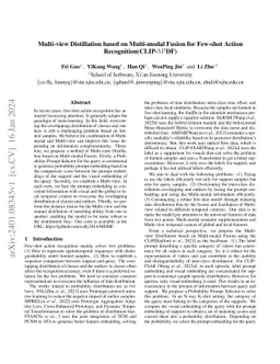 Multi-view Distillation based on Multi-modal Fusion for Few-shot Action
  Recognition(CLIP-$\mathrm{M^2}$DF)
