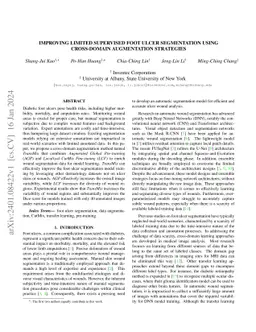 Improving Limited Supervised Foot Ulcer Segmentation Using Cross-Domain
  Augmentation