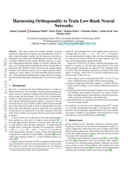 Harnessing Orthogonality to Train Low-Rank Neural Networks