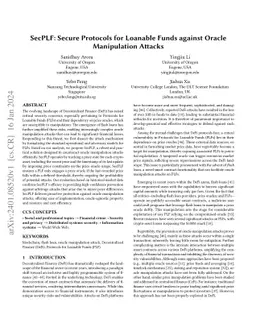 SecPLF: Secure Protocols for Loanable Funds against Oracle Manipulation
  Attacks