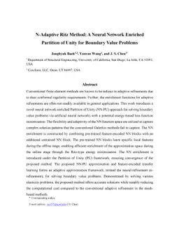 N-Adaptive Ritz Method: A Neural Network Enriched Partition of Unity for
  Boundary Value Problems