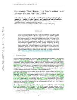 Explaining Time Series via Contrastive and Locally Sparse Perturbations