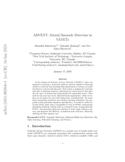 ADVENT: Attack/Anomaly Detection in VANETs