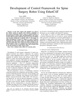 Development of Control Framework for Spine Surgery Robot Using EtherCAT