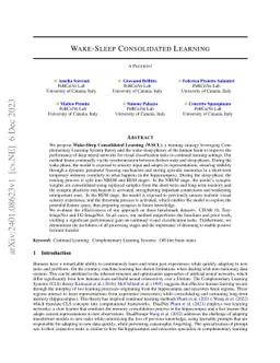 Wake-Sleep Consolidated Learning