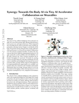Synergy: Towards On-Body AI via Tiny AI Accelerator Collaboration on Wearables