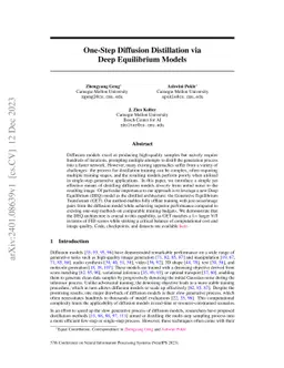 One-Step Diffusion Distillation via Deep Equilibrium Models