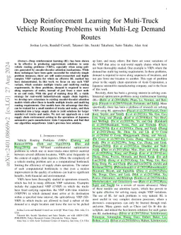 Deep Reinforcement Learning for Multi-Truck Vehicle Routing Problems
  with Multi-Leg Demand Routes