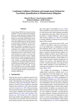 Combining Confidence Elicitation and Sample-based Methods for
  Uncertainty Quantification in Misinformation Mitigation