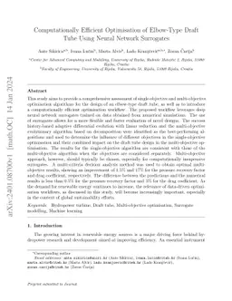 Computationally Efficient Optimisation of Elbow-Type Draft Tube Using
  Neural Network Surrogates