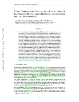 Bayes Conditional Distribution Estimation for Knowledge Distillation
  Based on Conditional Mutual Information