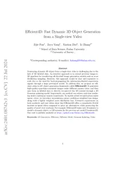 Efficient4D: Fast Dynamic 3D Object Generation from a Single-view Video