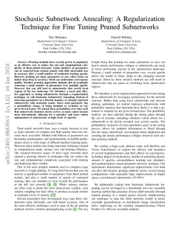 Stochastic Subnetwork Annealing: A Regularization Technique for Fine
  Tuning Pruned Subnetworks
