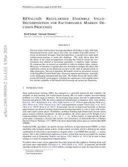 REValueD: Regularised Ensemble Value-Decomposition for Factorisable
  Markov Decision Processes