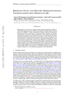 Bridging State and History Representations: Understanding
  Self-Predictive RL