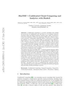 HasTEE+ : Confidential Cloud Computing and Analytics with Haskell
