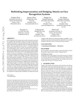 Rethinking Impersonation and Dodging Attacks on Face Recognition Systems