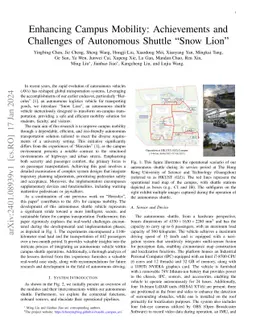 Enhancing Campus Mobility: Achievements and Challenges of Autonomous
  Shuttle "Snow Lion''