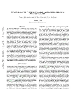 Efficient Adapter Finetuning for Tail Languages in Streaming
  Multilingual ASR
